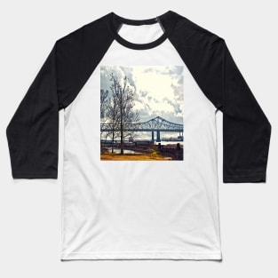 Crescent City Connection Bridge in Winter Baseball T-Shirt